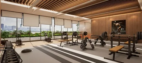 L&T Ahana — Gymnasium With Skyline View, Malad East