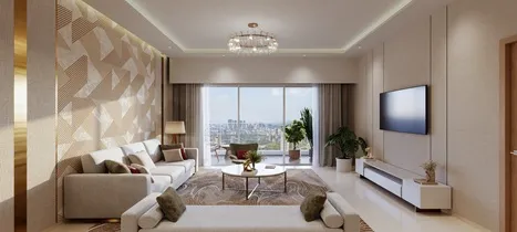 L&T Ahana — Living Room Interior, Malad East